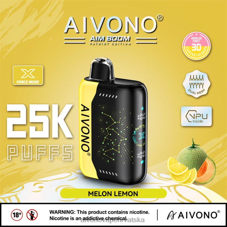 Aivono AIM BOOM 25000 dinja limun - F4042348 Aivono Vape Hrvatska