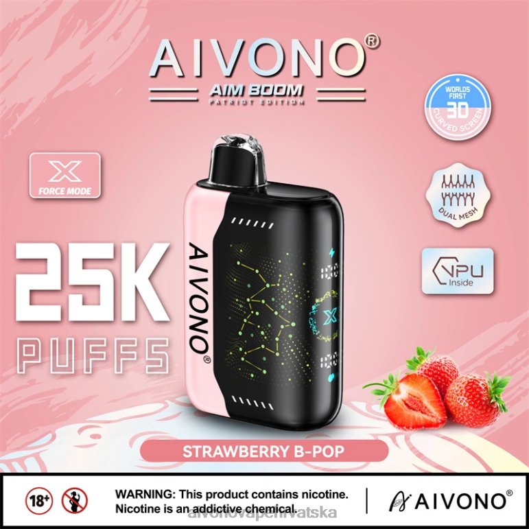 Aivono AIM BOOM 25000 jagoda b-pop - F4042352 Aivono Vape Hrvatska