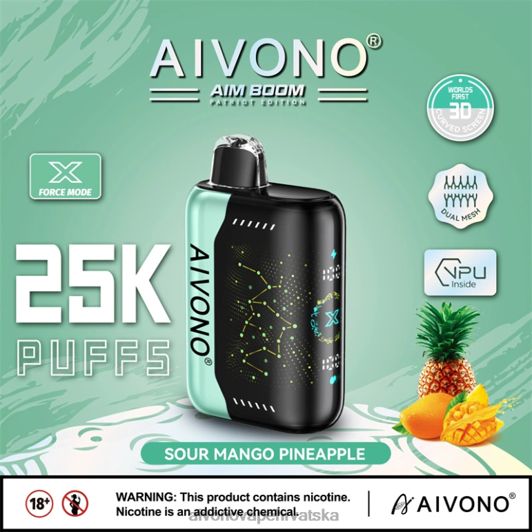 Aivono AIM BOOM 25000 kiseli mango ananas - F4042351 Aivono Vape Review