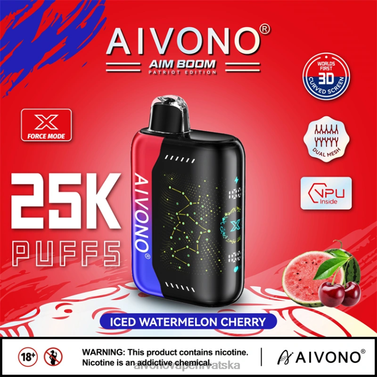 Aivono AIM BOOM 25000 ledena lubenica trešnja - F4042347 Aivono Vape Review