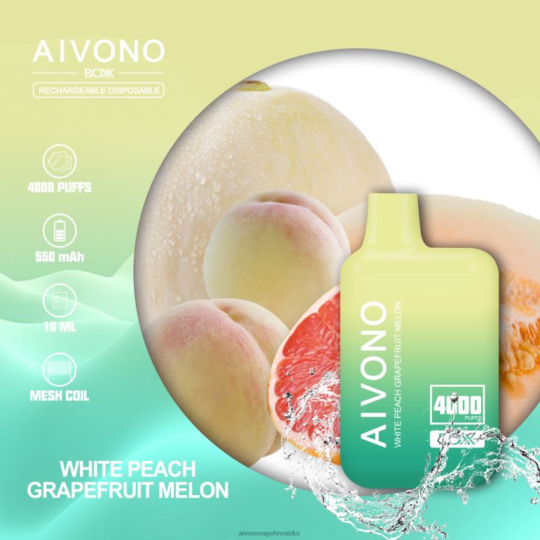 Aivono AIM BOXX 4000 bijela breskva grejp dinja - F4042224 Aivono Vape Hrvatska
