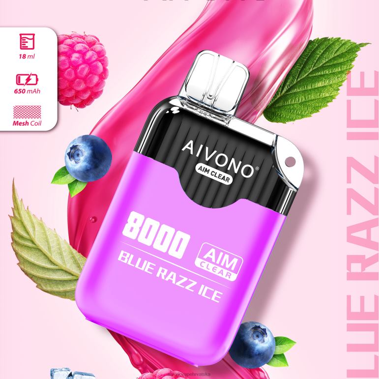 Aivono AIM CLEAR 8000 plavi razz led - F4042202 Aivono Vape