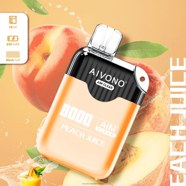 Aivono AIM CLEAR 8000 sok od breskve - F4042203 Aivono Vape Review