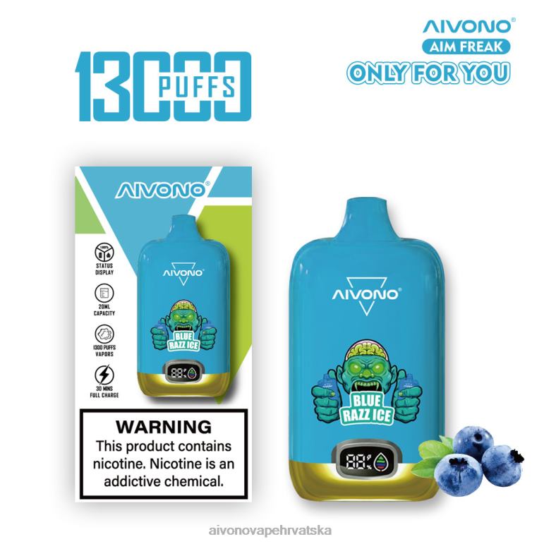 Aivono AIM FREAK 13000 plavi razz led - F4042242 Aivono Vape
