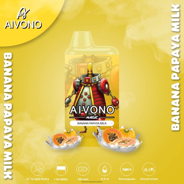 Aivono AIM MAGIC 5800 kutija za cigarete banana papaja mlijeko - F404294 Aivono Vape