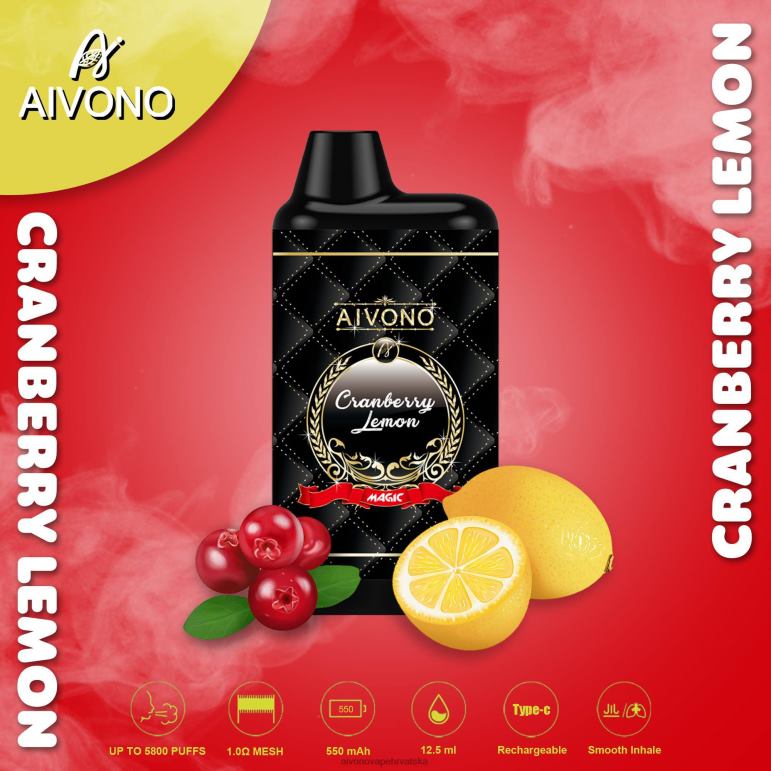 Aivono AIM MAGIC 5800 kutija za cigarete brusnica limun - F404289 Aivono Vape Price