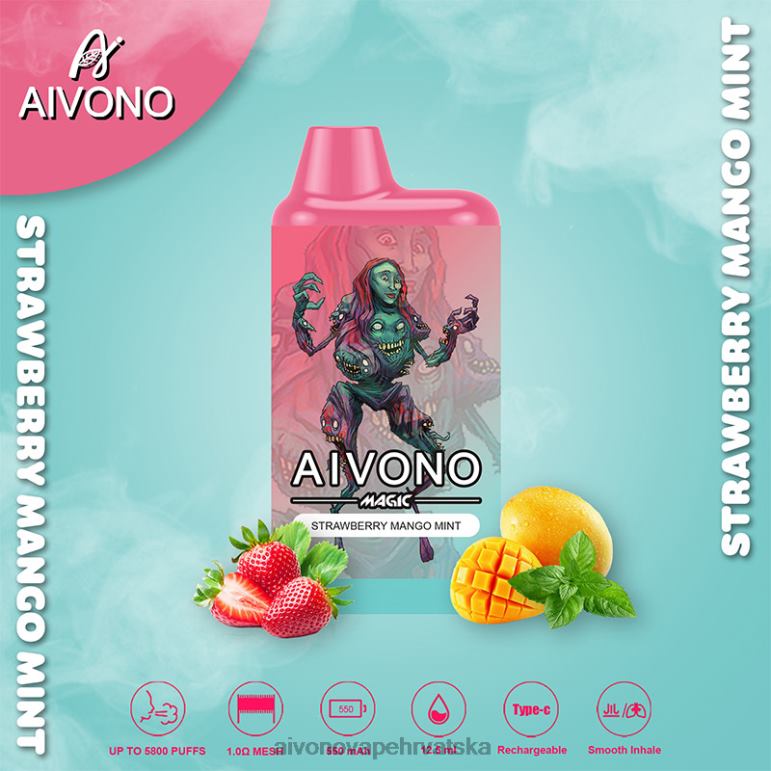 Aivono AIM MAGIC 5800 kutija za cigarete jagoda mango menta - F404297 Aivono Vape Price