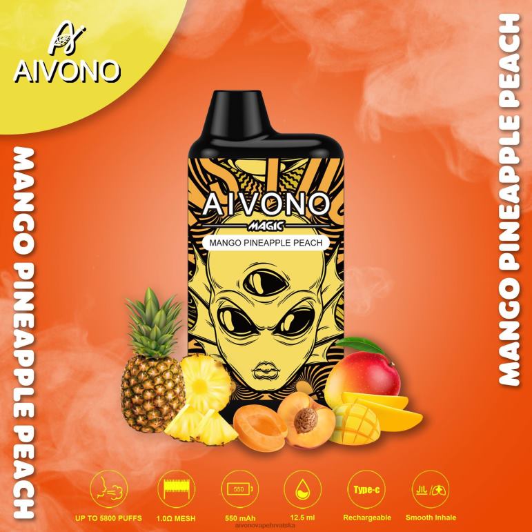 Aivono AIM MAGIC 5800 kutija za cigarete mango ananas breskva - F404288 Aivono Vape Hrvatska