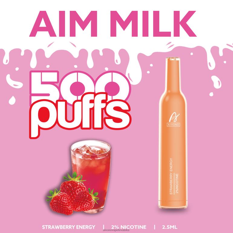 Aivono AIM MILK 500 energija jagode - F4042266 Aivono Vape