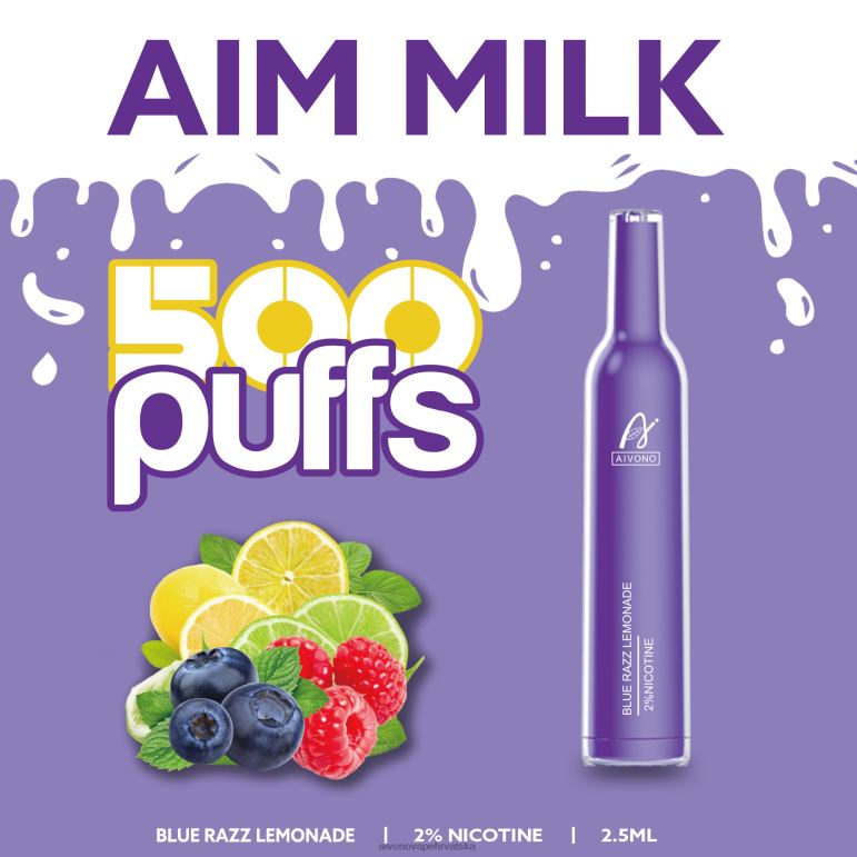 Aivono AIM MILK 500 plava razz limunada - F4042264 Aivono Vape Hrvatska