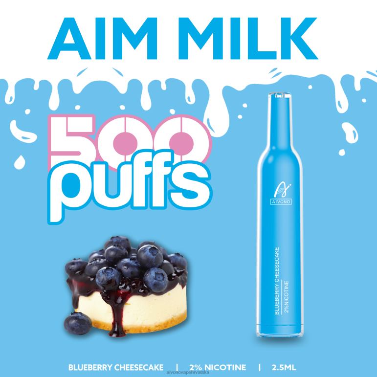 Aivono AIM MILK 500 torta sa sirom od borovnica - F4042274 Aivono Vape