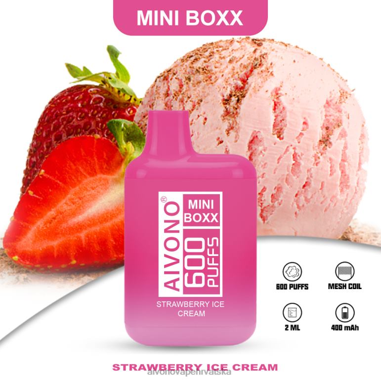 Aivono AIM MINI BOXX 600 sladoled od jagoda - F4042232 Aivono Vape Hrvatska