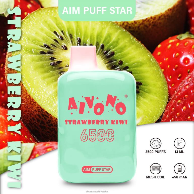 Aivono AIM PUFF STAR 6500 jagoda kivi - F4042294 Aivono Vape
