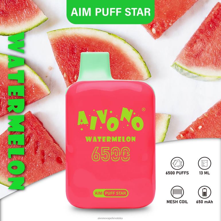 Aivono AIM PUFF STAR 6500 lubenica - F4042291 Aivono Vape Review