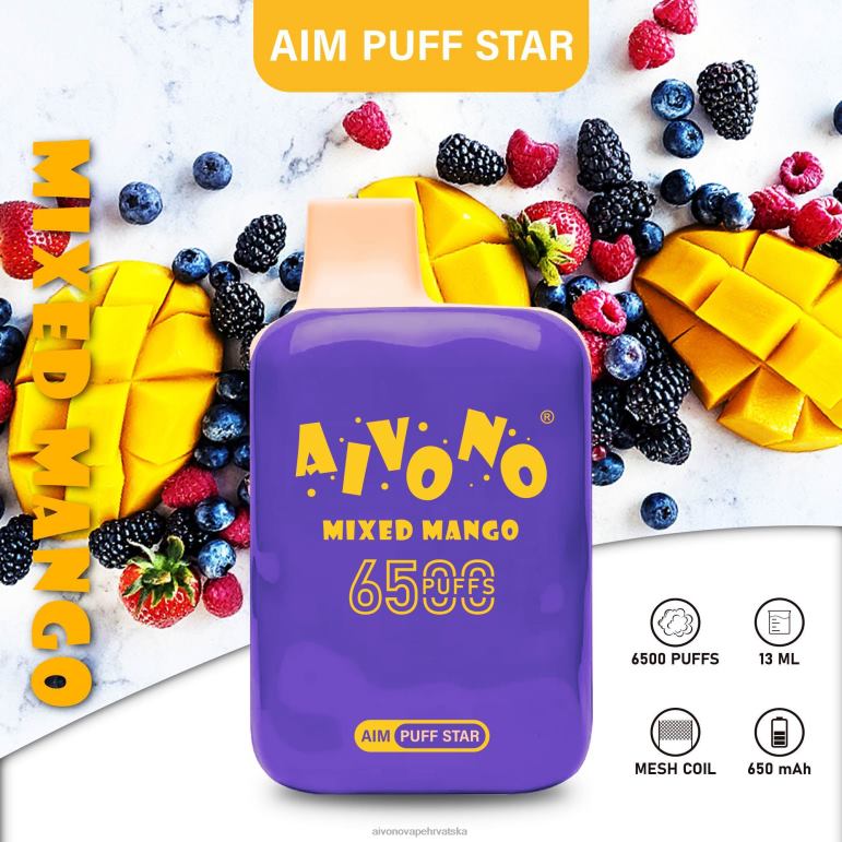 Aivono AIM PUFF STAR 6500 miješani mango - F4042296 Aivono Vape Hrvatska