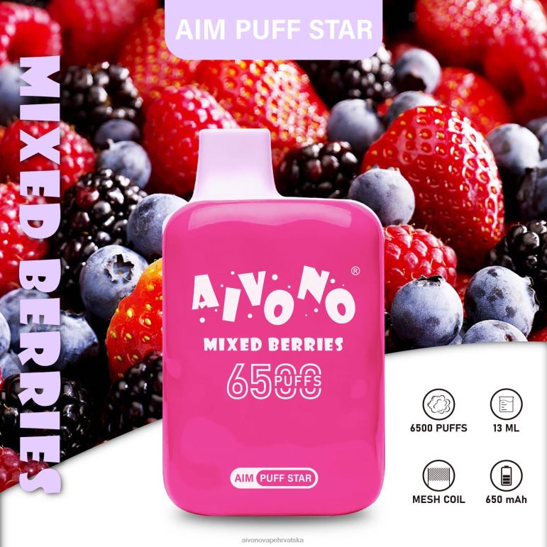 Aivono AIM PUFF STAR 6500 miješano bobičasto voće - F4042290 Aivono Vape
