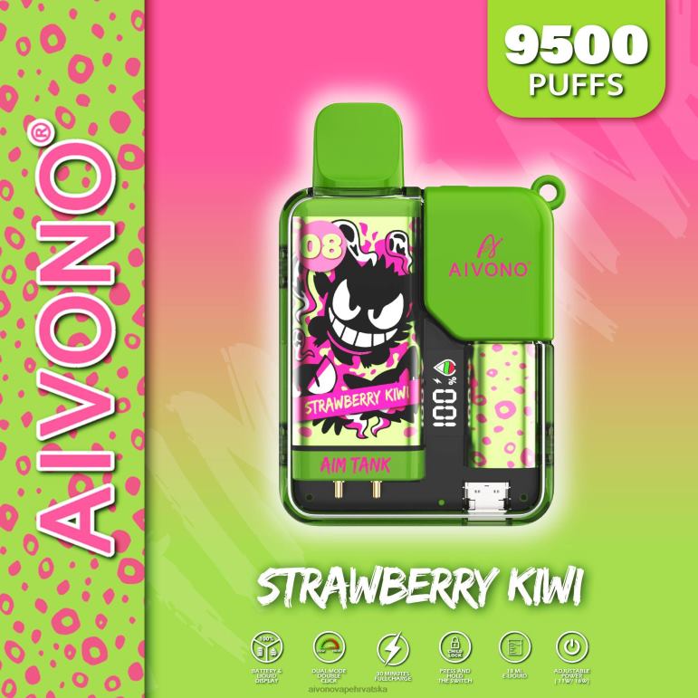 Aivono AIM TANK 9500 jagoda kivi - F404247 Aivono Vape Review