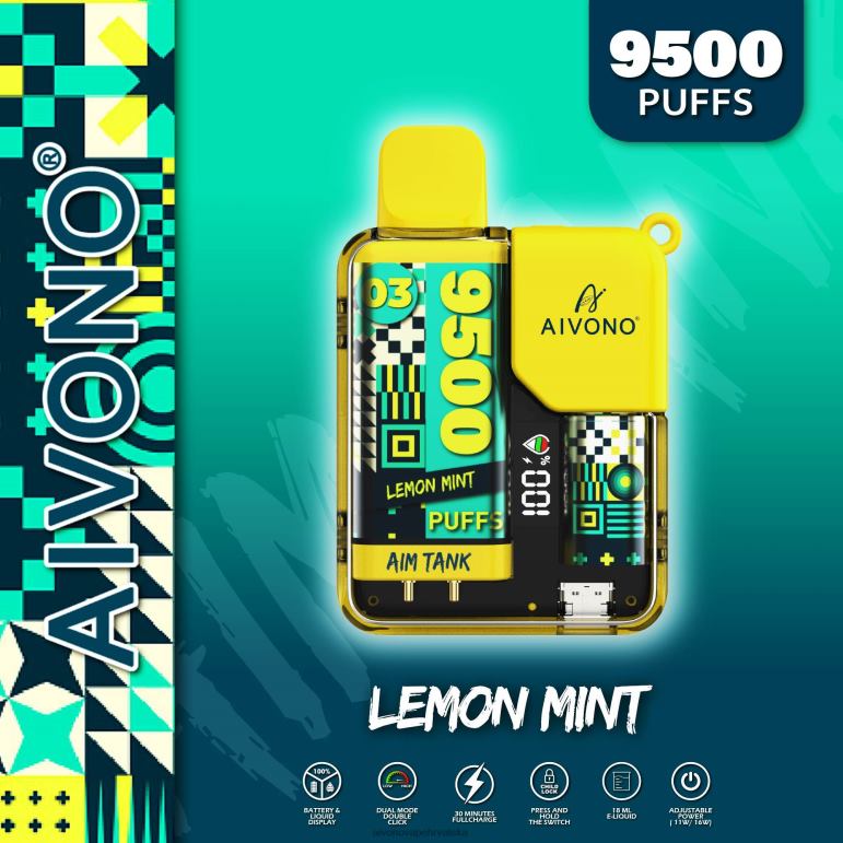 Aivono AIM TANK 9500 limunska metvica - F404235 Aivono Vape Review