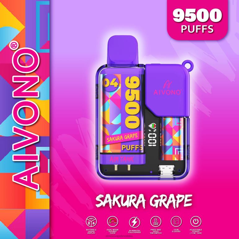 Aivono AIM TANK 9500 sakura grožđe - F404236 Aivono Vape Hrvatska