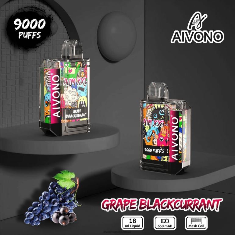 Aivono AIM XXL 9000 prozirna naljepnica za usta grožđa crni ribiz - F404256 Aivono Vape Hrvatska
