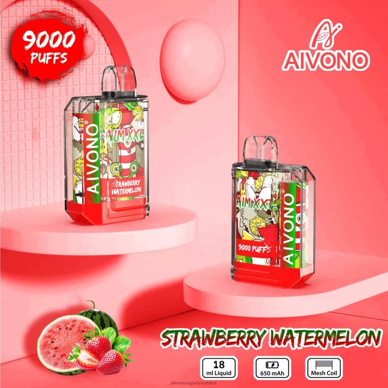 Aivono AIM XXL 9000 prozirna naljepnica za usta jagoda lubenica - F404253 Aivono Vape Price