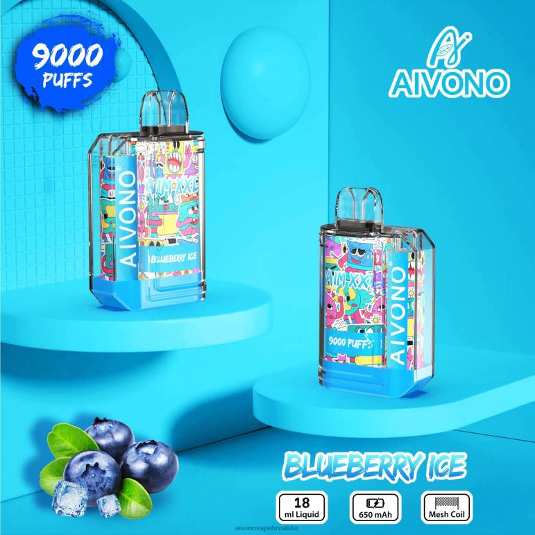 Aivono AIM XXL 9000 prozirna naljepnica za usta led od borovnice - F404250 Aivono Vape