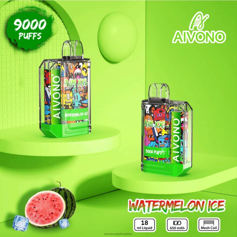 Aivono AIM XXL 9000 prozirna naljepnica za usta led od lubenice - F404248 Aivono Vape Hrvatska
