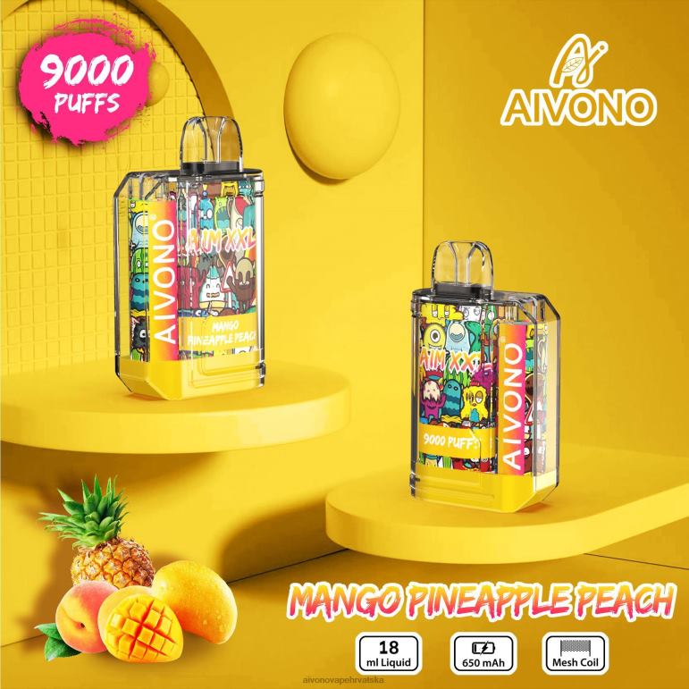 Aivono AIM XXL 9000 prozirna naljepnica za usta mango ananas breskva - F404249 Aivono Vape Price