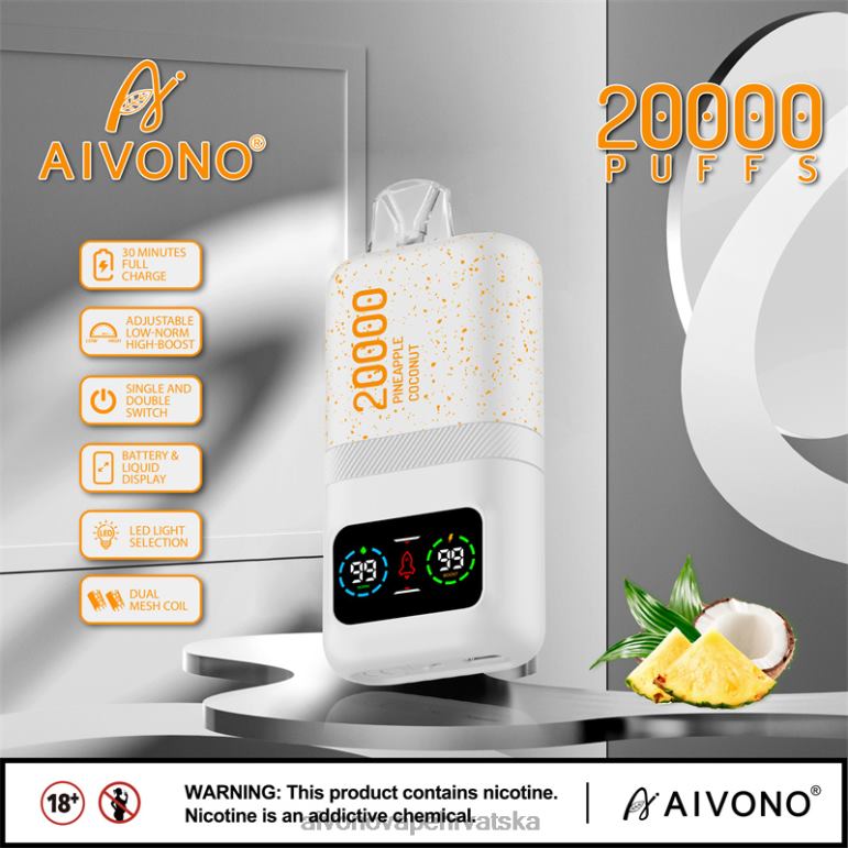 Aivono AIM magic 20000 ananas kokosov led - F404276 Aivono Vape Hrvatska
