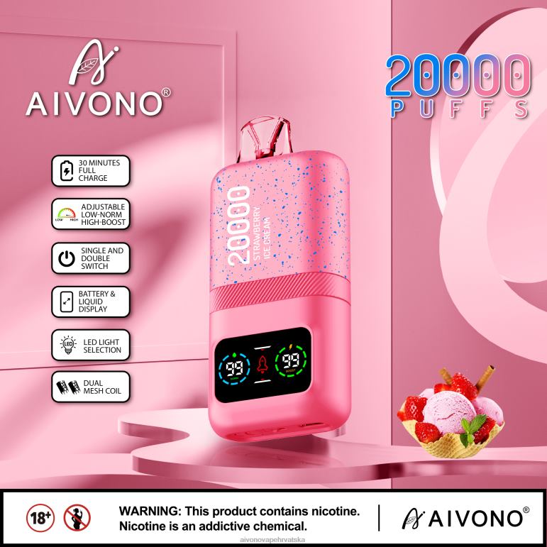 Aivono AIM magic 20000 sladoled od jagoda - F404280 Aivono Vape Hrvatska