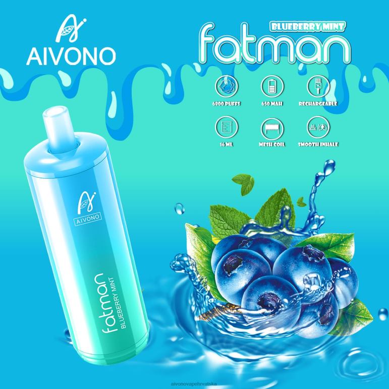 Aivono FATMAN 6800 borovnica menta - F404222 Aivono Vape