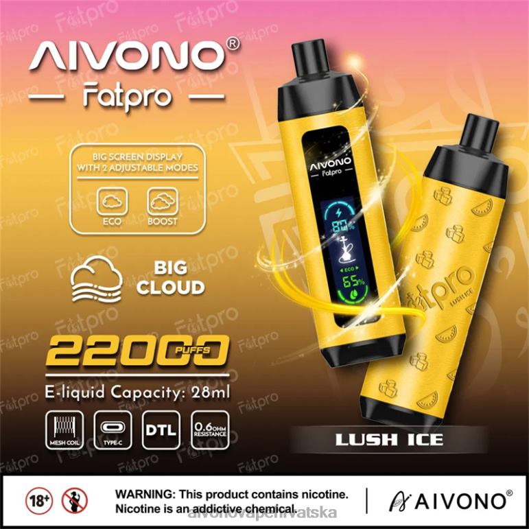 Aivono Fatpro 22000 bujni led - F40423 Aivono Vape Review