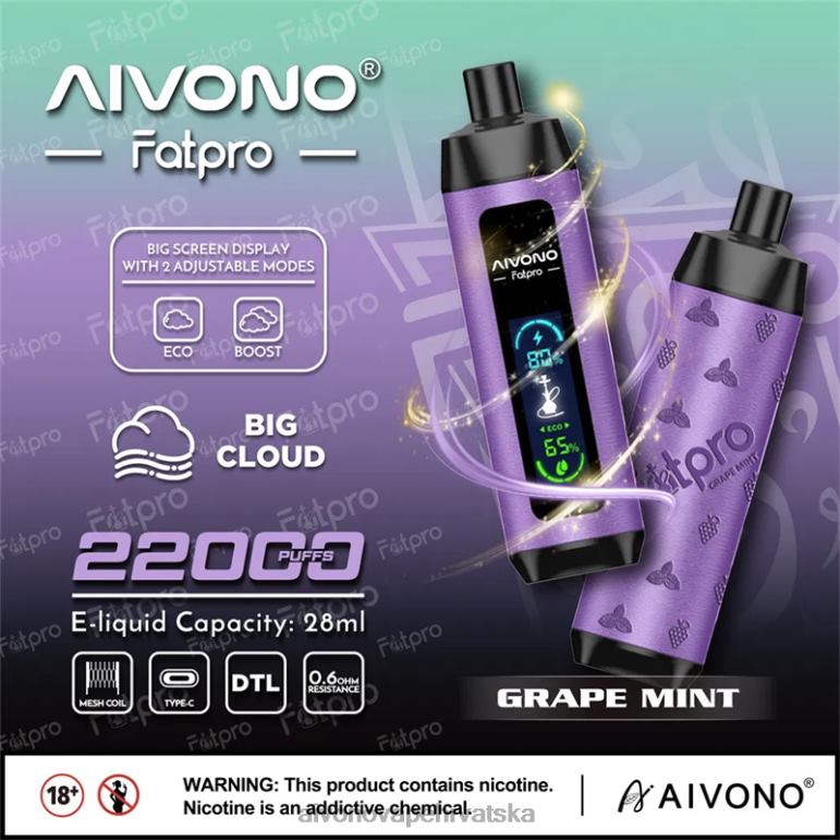 Aivono Fatpro 22000 grožđana metvica - F40422 Aivono Vape