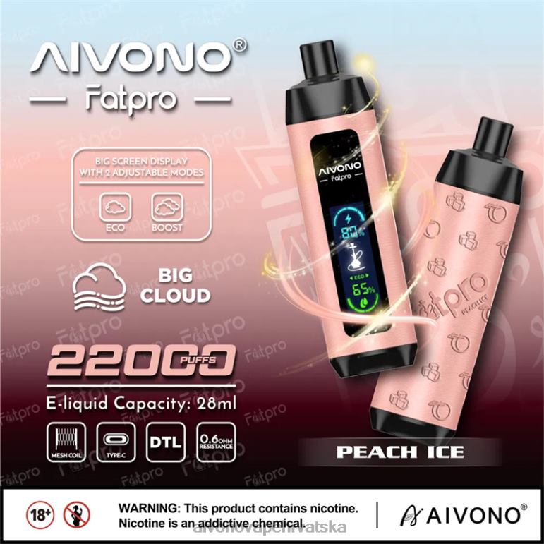 Aivono Fatpro 22000 led od breskve - F40425 Aivono Vape Price