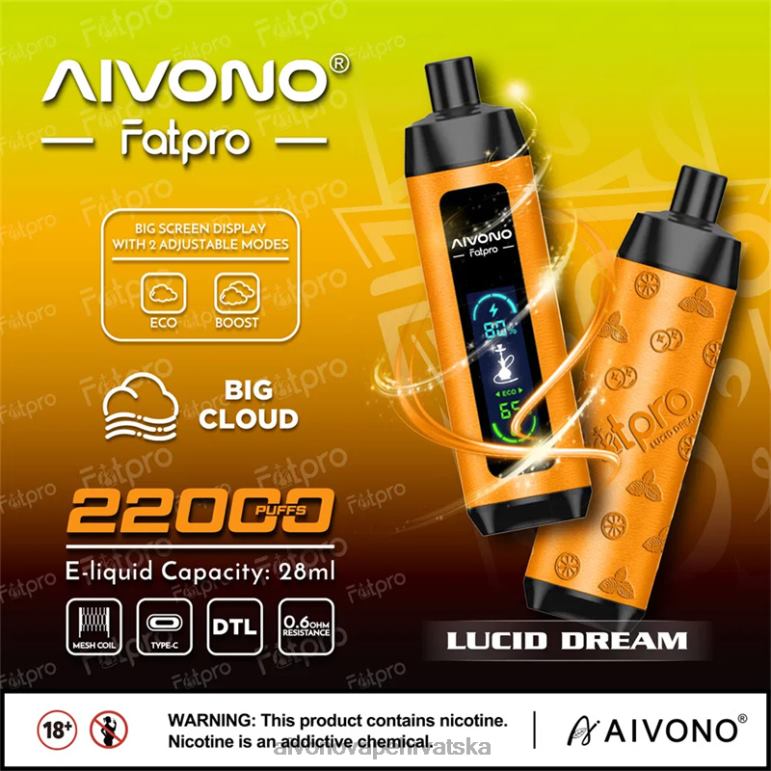 Aivono Fatpro 22000 lucidan san - F40427 Aivono Vape Review