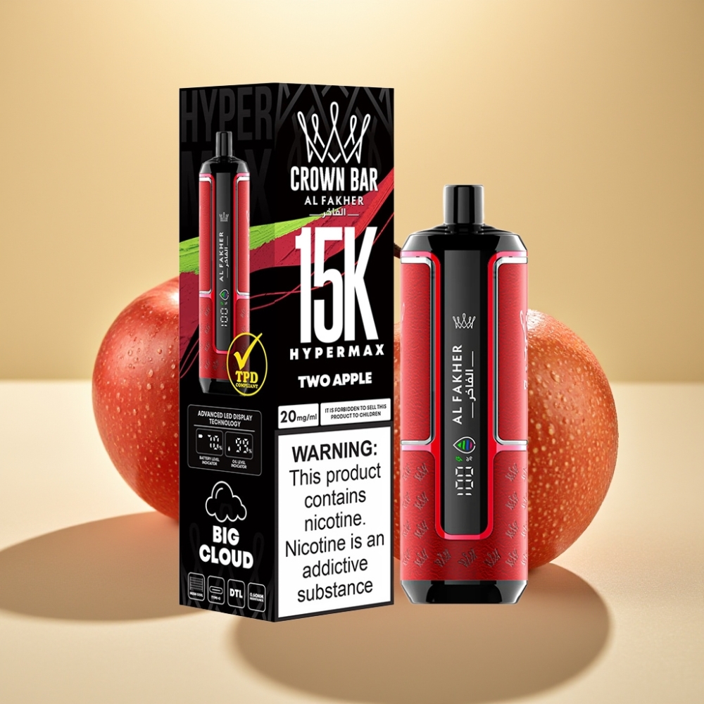 Al Fakher Crown Bar 15K Hypermax Dvopek (Two Apple) 22ml 600mAh Type-C DTL 6mg/ml
