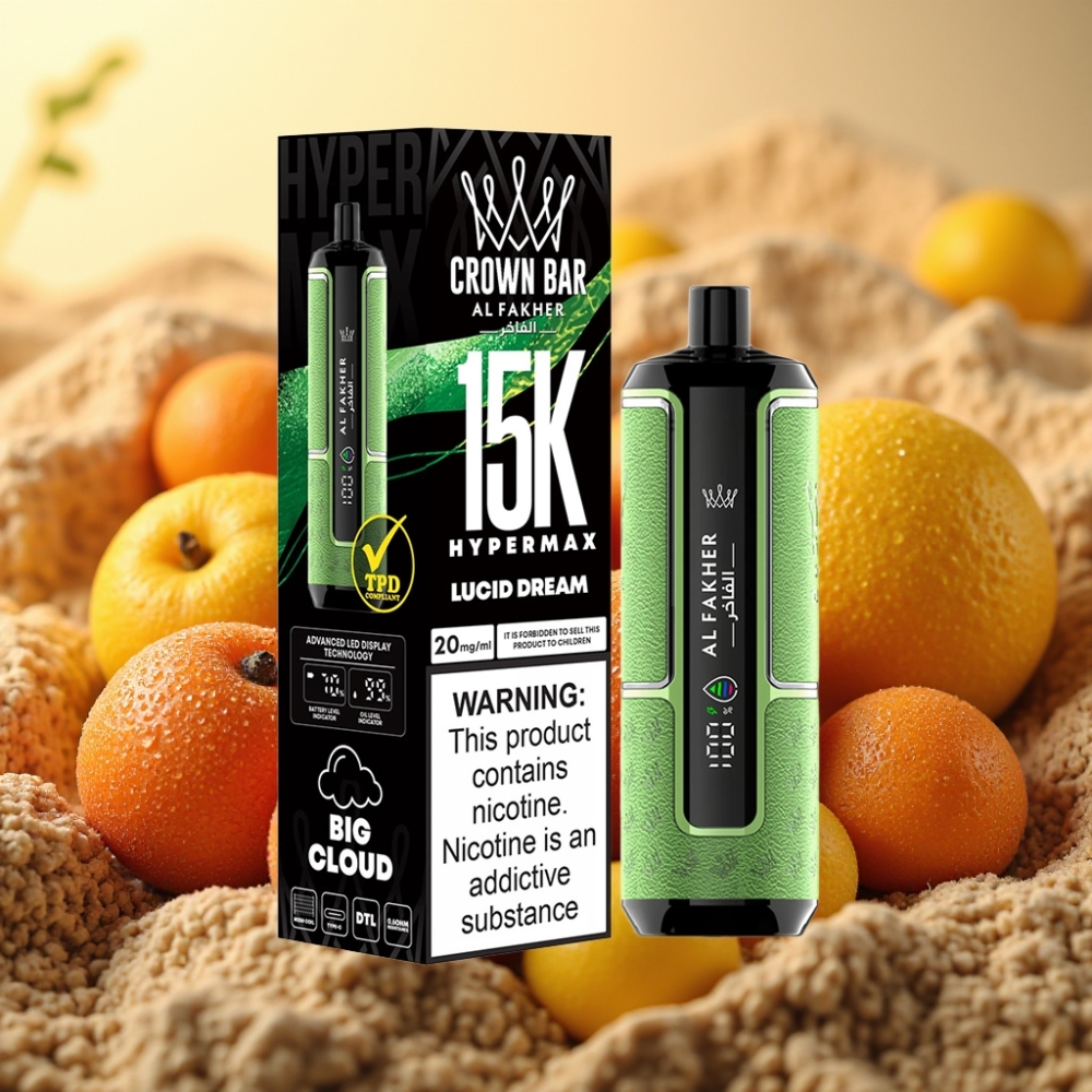 Al Fakher Crown Bar 15K Hypermax Jednokratna Vape Kit 22ml 600mAh Type-C Lucid San