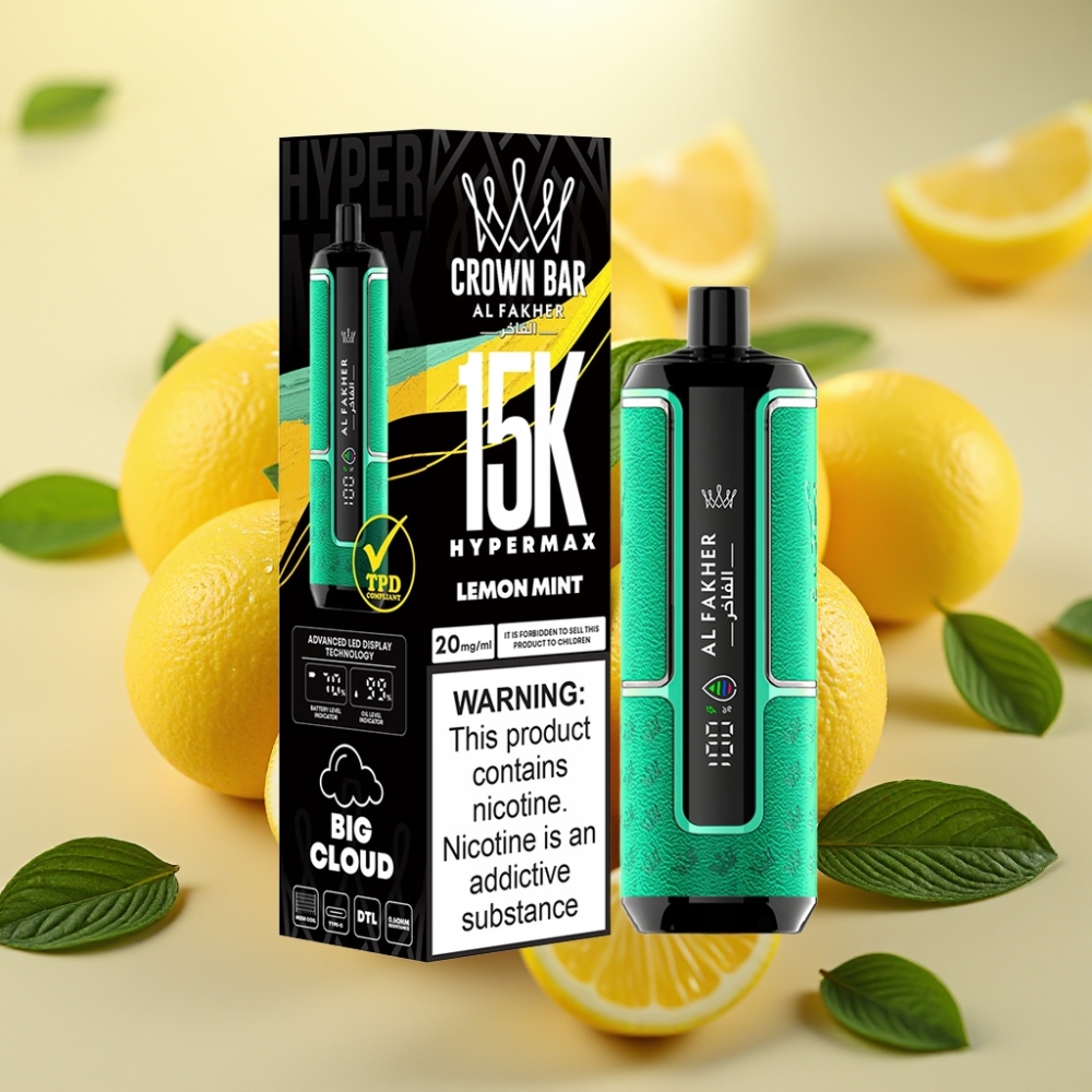 Al Fakher Crown Bar 15K Hypermax Jednokratna Vape Pen Limeta Metvica 22ml 600mAh
