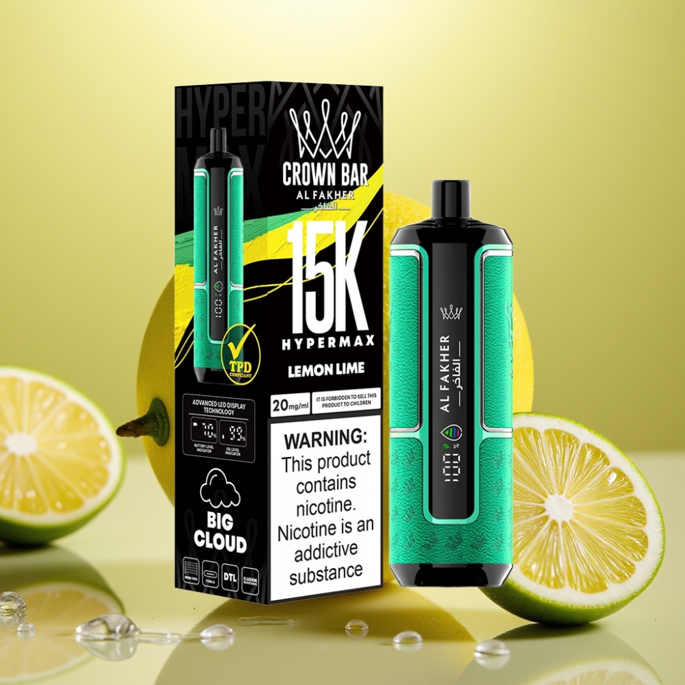Al Fakher Crown Bar 15K Hypermax Limeta Limun 22ml 600mAh Type-C DTL 6mg/ml