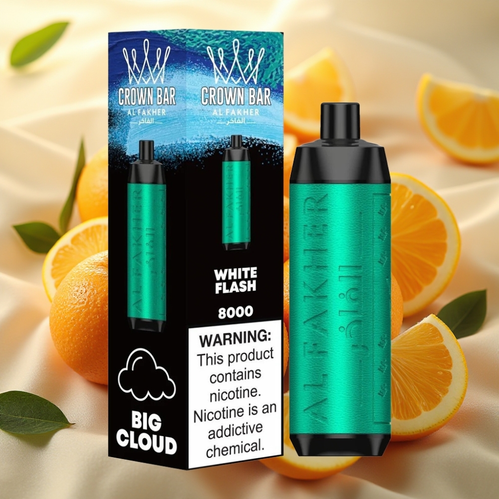 Al Fakher Crown Bar 8000 Cristal Jednokratna Vape - Bijela Bljesak 600mAh 18ml 5mg 06ohm