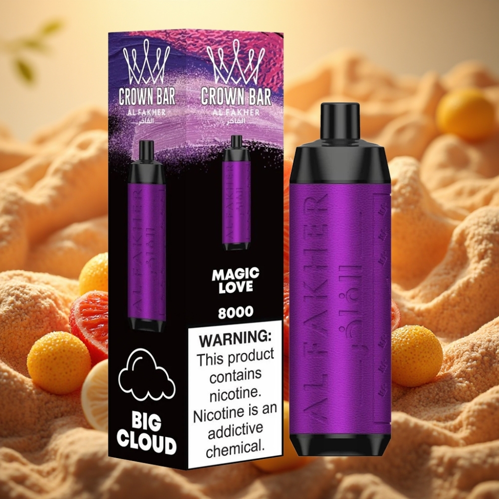 Al Fakher Crown Bar 8000 Cristal Jednokratna Vape 600mAh USB-C 18ml 5mg 06ohm Magicna Ljubav