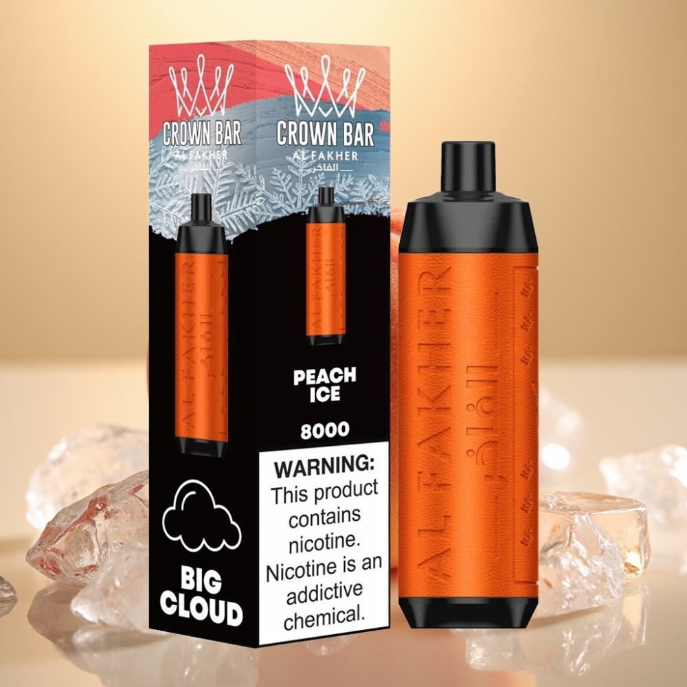 Al Fakher Crown Bar 8000 Cristal Jednokratna Vape Bresta Led s 600mAh Type-C 18ml 5mg 06ohm