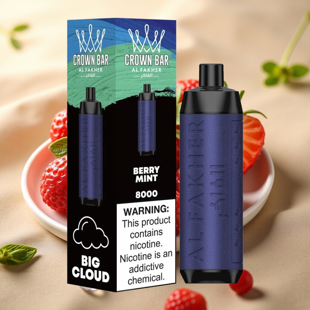 Al Fakher Crown Bar 8000 Cristal Jednokratna Vape Jagoda Metvica 18ml 5mg