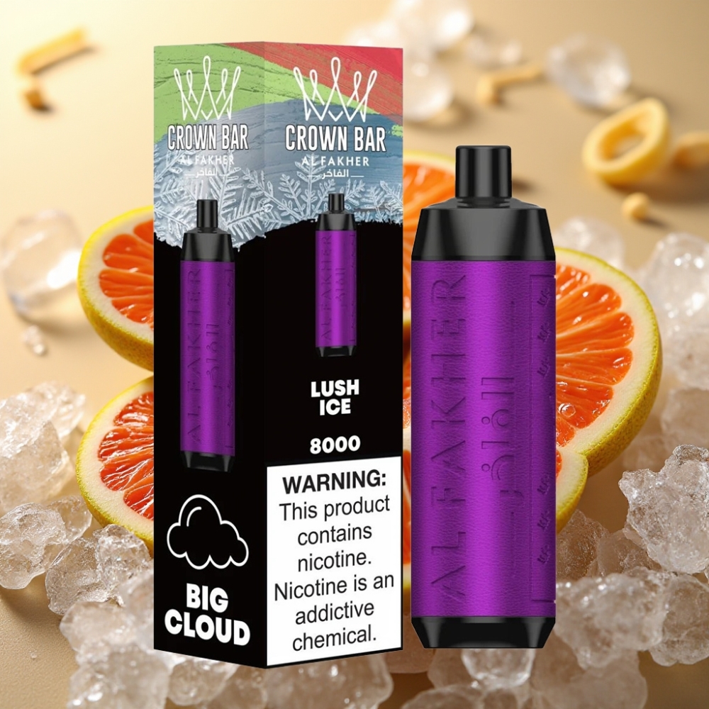 Al Fakher Crown Bar 8000 Cristal Jednokratna Vape Ledeni Sjaj 600mAh 18ml 5mg 06ohm