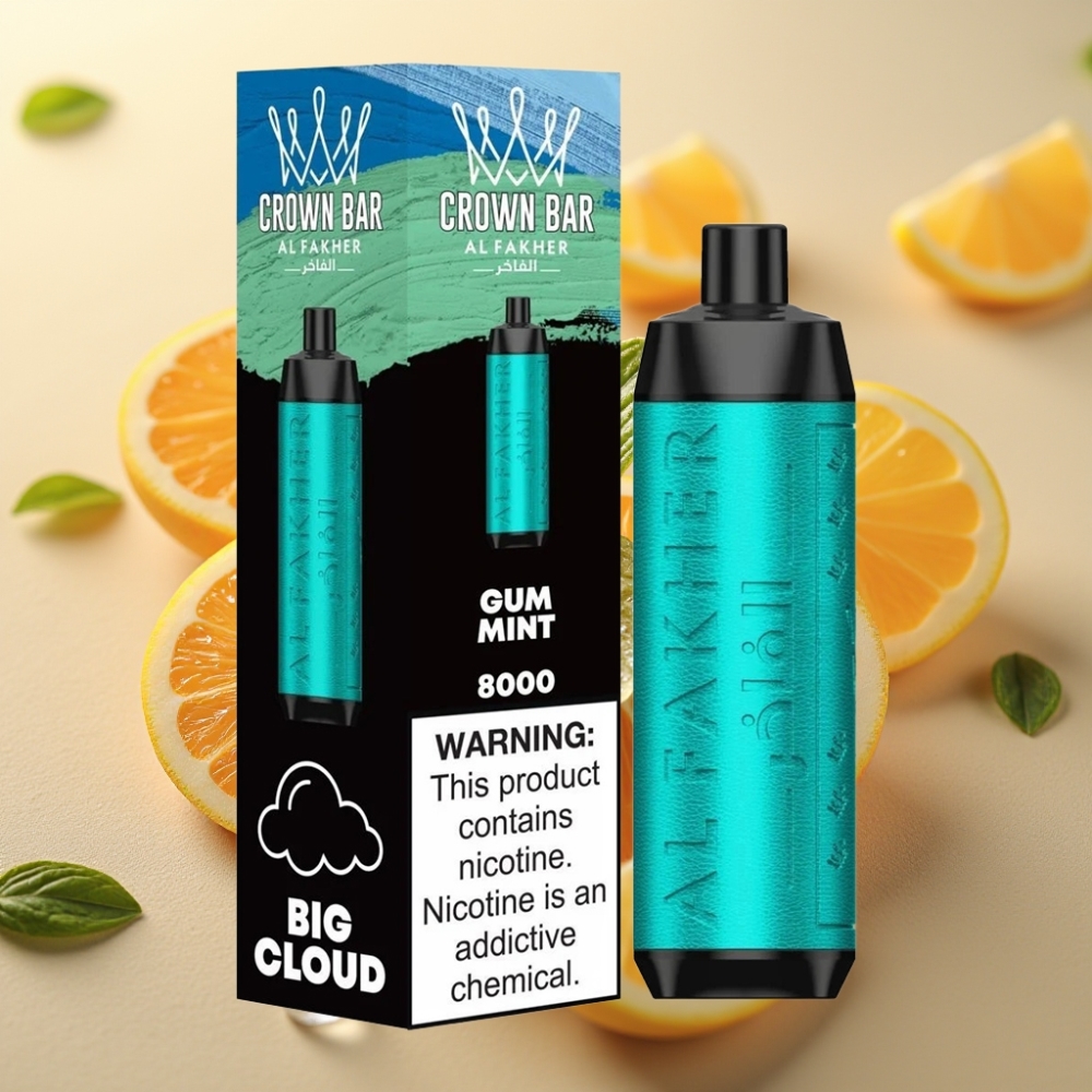 Al Fakher Crown Bar 8000 Cristal Jednokratna Vape Žvakaća Metvica 600mAh 18ml 5mg