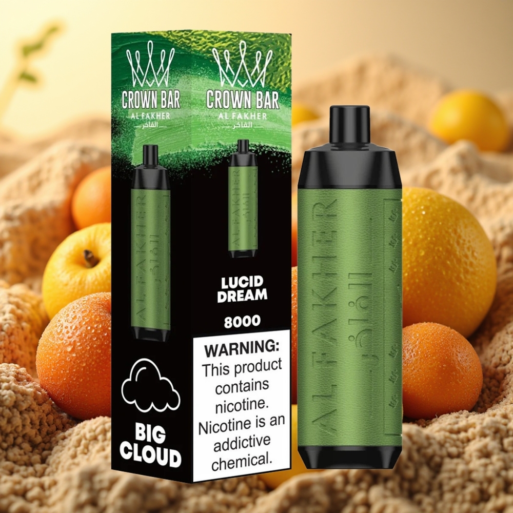 Al Fakher Crown Bar 8000 Cristal Jednokratna Vape – 600mAh 18ml 5mg 06ohm Lucid San
