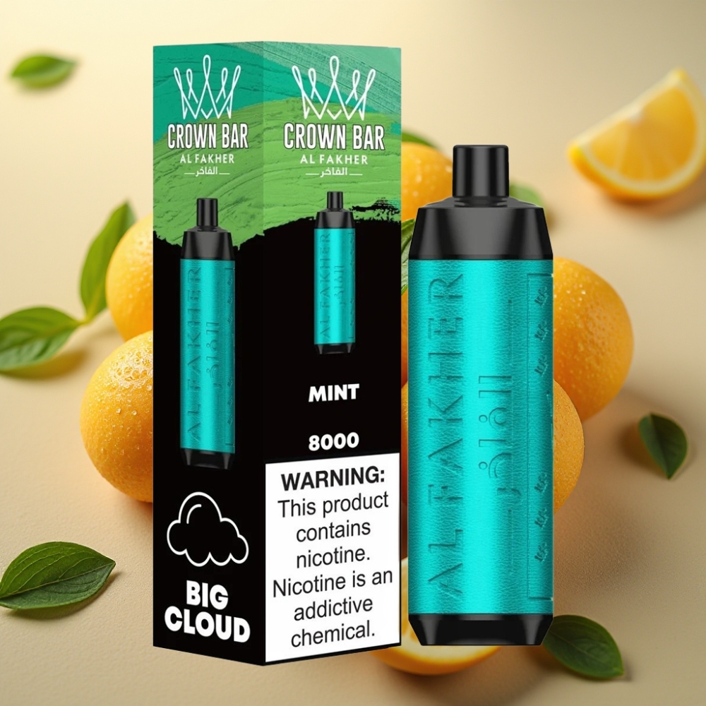 Al Fakher Crown Bar 8000 Cristal Jednokratna Vape – 600mAh 18ml 5mg 06ohm Meta