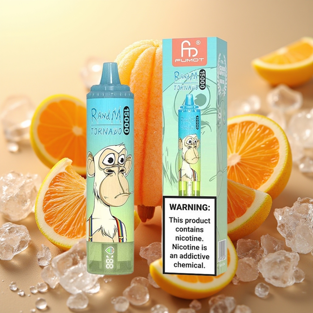 Fumot RandM Tornado 15000 Puffs 25ml 850mAh Mesh 09Ω Tip-C LCD Ledena bombonica
