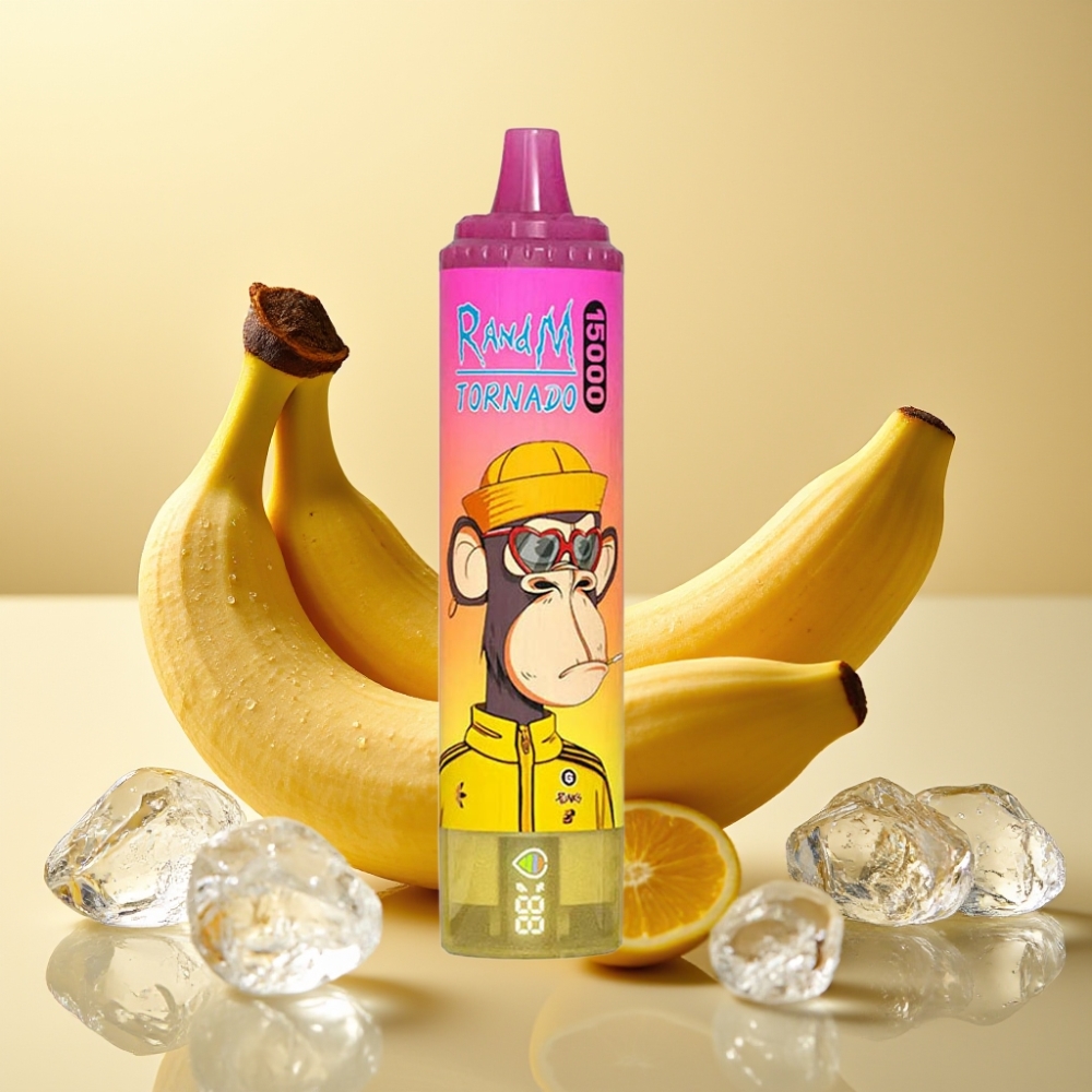 Fumot RandM Tornado 15000 Puffs 25ml 850mAh Mesh LCD Bananino Ledo