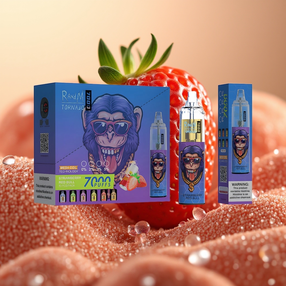 Fumot Tornado 7000 Pufova 14ML 850MAH Mesh Type-C RGB Zračno Prilagodljiv Jagoda Red Bull